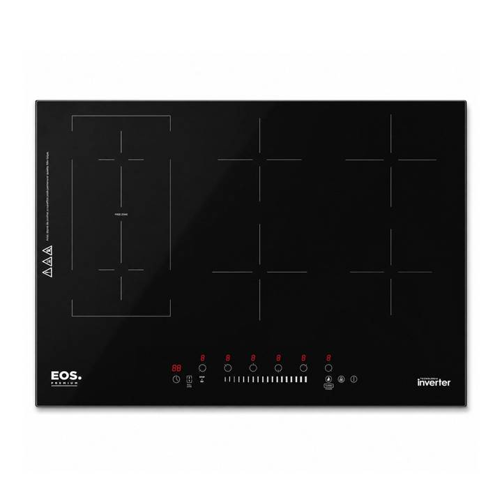 Cooktop de Indução 6 Bocas EOS 90cm Inverter Freezone Preto 10500W ECIP062EPIF 220V