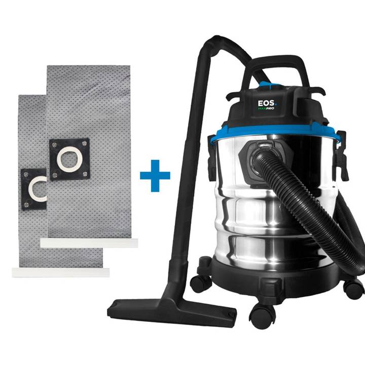 Kit Aspirador de Água e Pó EOS 20 Litros Max Pro Inox 1650W EAI20I 110V + 2 Sacos Extras