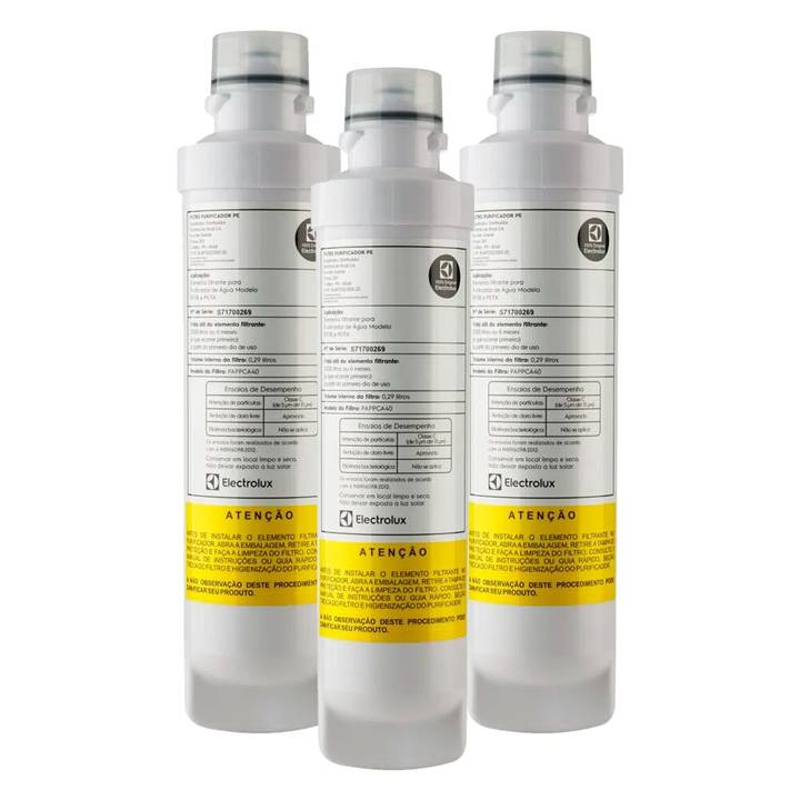 Filtro Refil Original Electrolux para Purificador de Água - Kit com 3 unidades 15663200A01261
