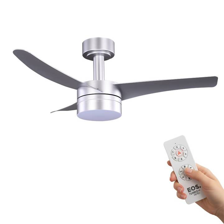 Ventilador de Teto EOS Turbo Vento 3 pás com Controle Remoto 106cm 150W Prata EVX100S Bivolt