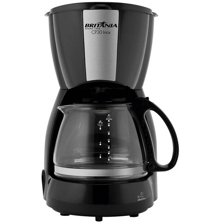 Cafeteira Britânia Jarra de Vidro e Filtro Lavável Inox CP30 110V