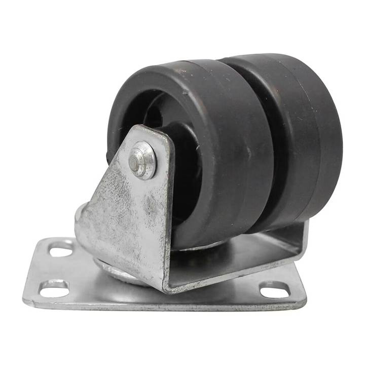 Rodízio Nylon com Placa Duplo até 125Kg